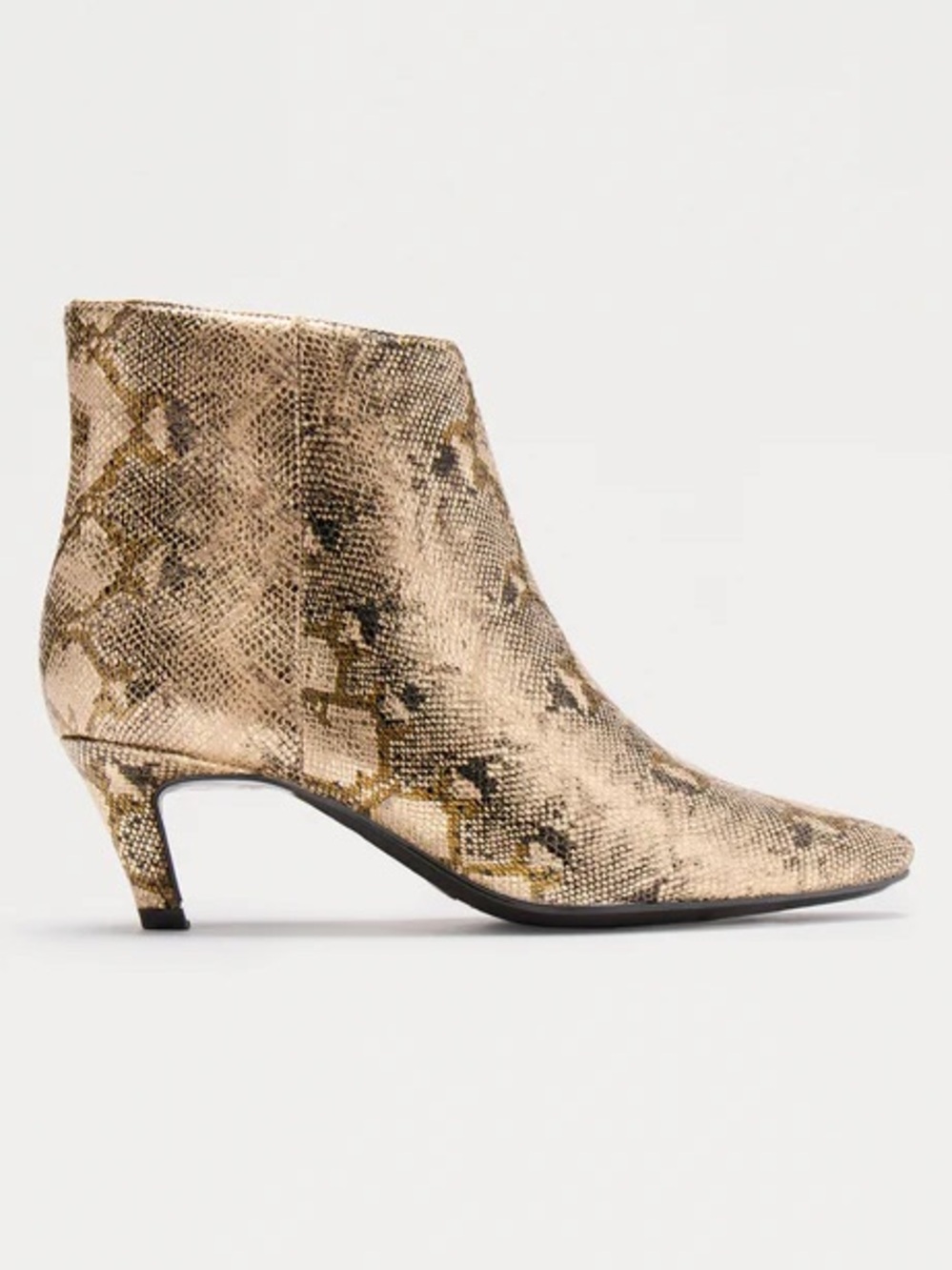 Gold Snake-Print Kitten Heel Booties NEW 🏷️